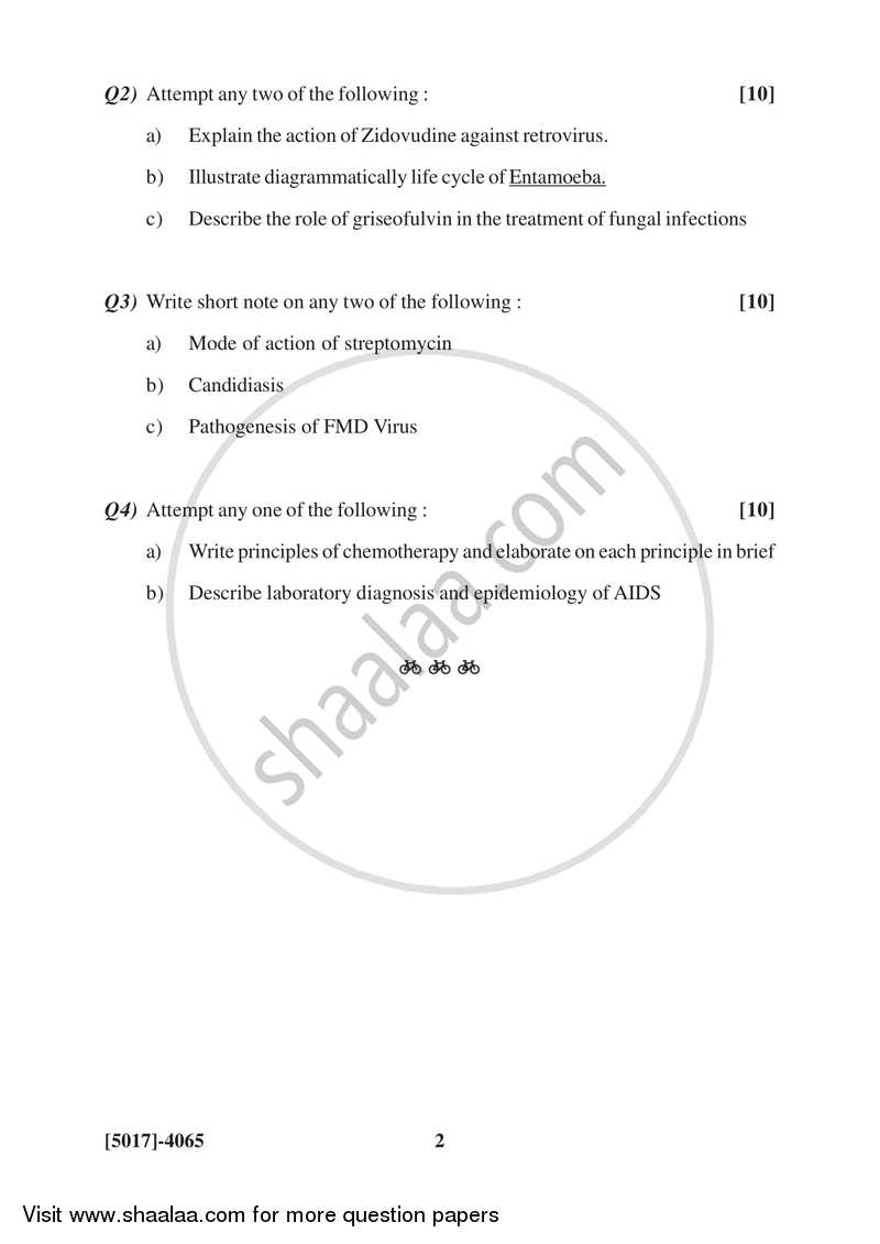 Medical Microbiology 2 2016-2017 - B.Sc. - Semester 6 (TYBSc) - University of Pune question paper with PDF download