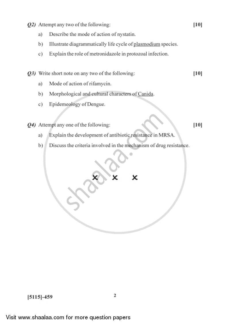 Medical Microbiology 2 2016-2017 - B.Sc. - Semester 6 (TYBSc) - University of Pune question paper with PDF download