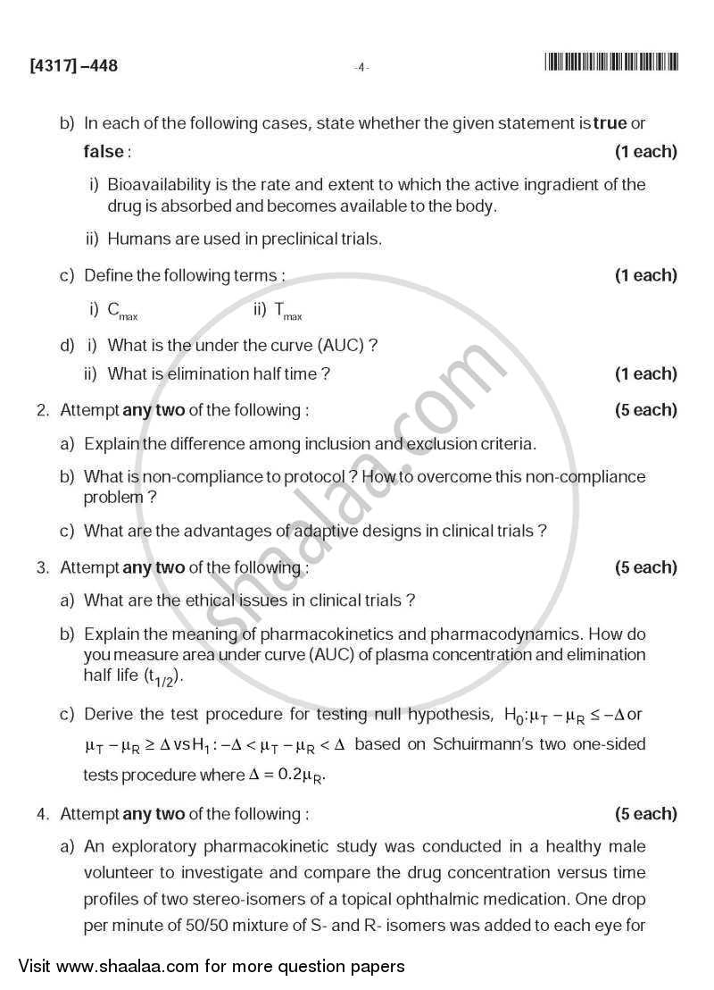 Medical Statistics 2013-2014 - B.Sc. - Semester 6 (TYBSc) - University of Pune question paper with PDF download