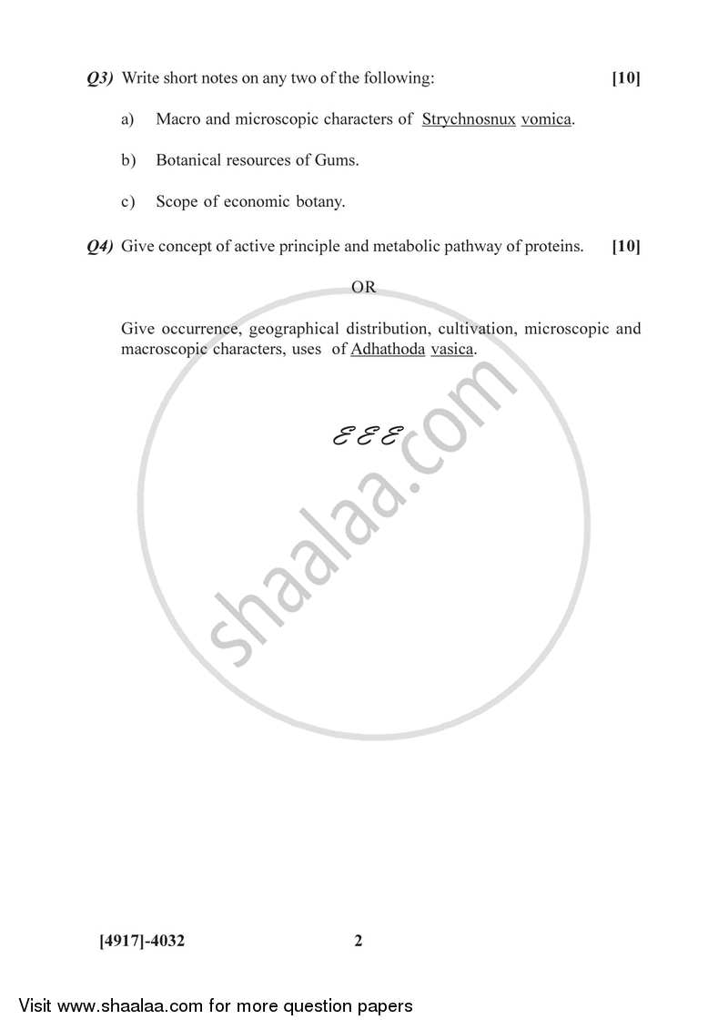 Medicinal and Economic Botany 2015-2016 - B.Sc. - Semester 6 (TYBSc) - University of Pune question paper with PDF download