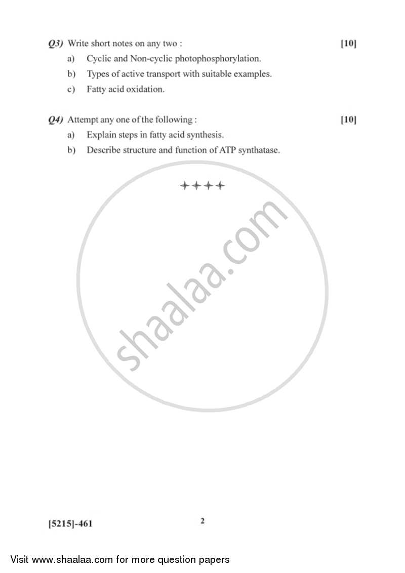 Metabolism 2017-2018 - B.Sc. - Semester 6 (TYBSc) - University of Pune question paper with PDF download