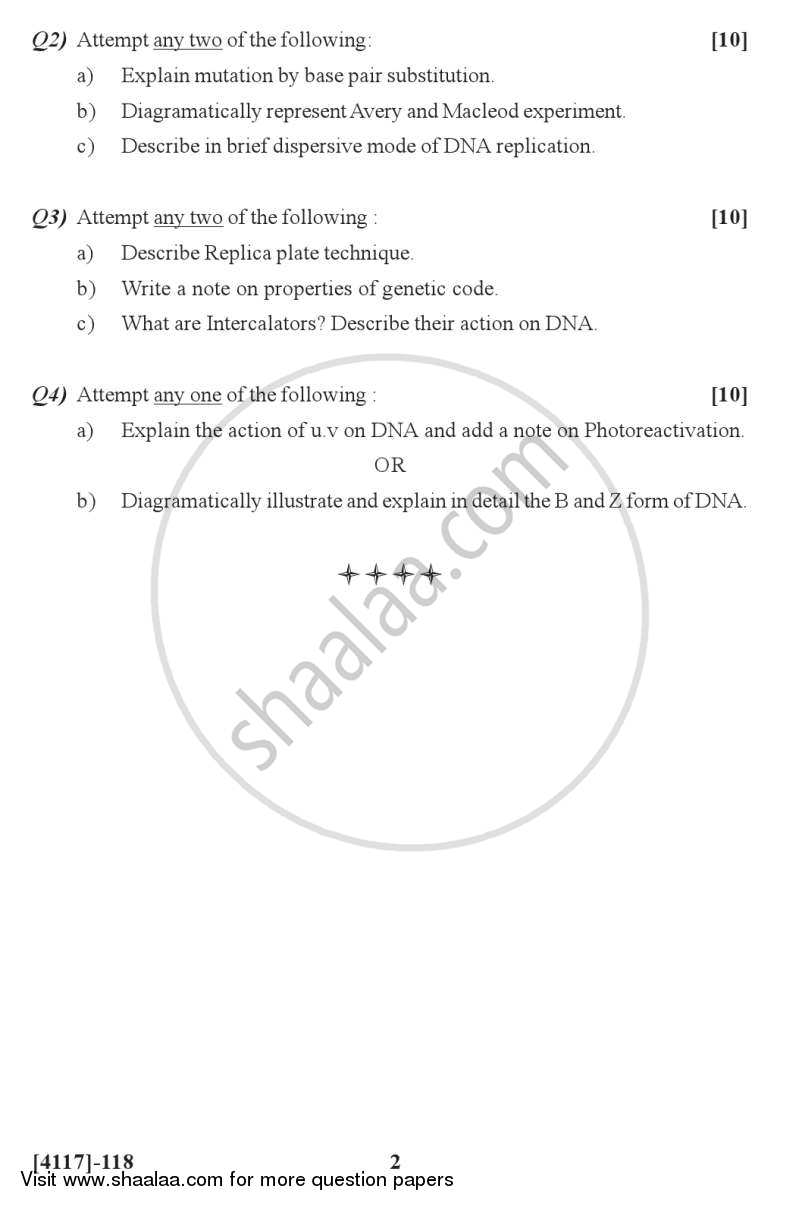 Microbial Genetics 2012-2013 - B.Sc. - Semester 3 (SYBSc) - University of Pune question paper with PDF download