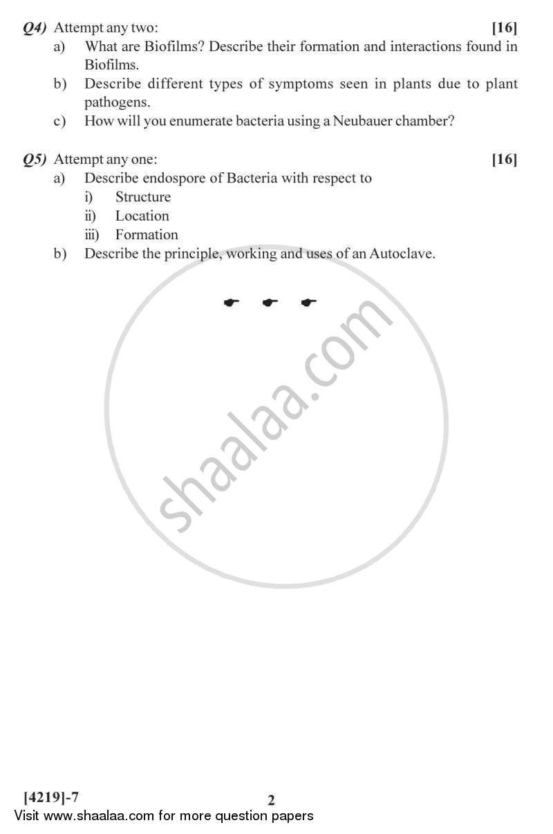 Microbiology 2012-2013 - B.Sc. - Semester 2 (FYBSc) - University of Pune question paper with PDF download