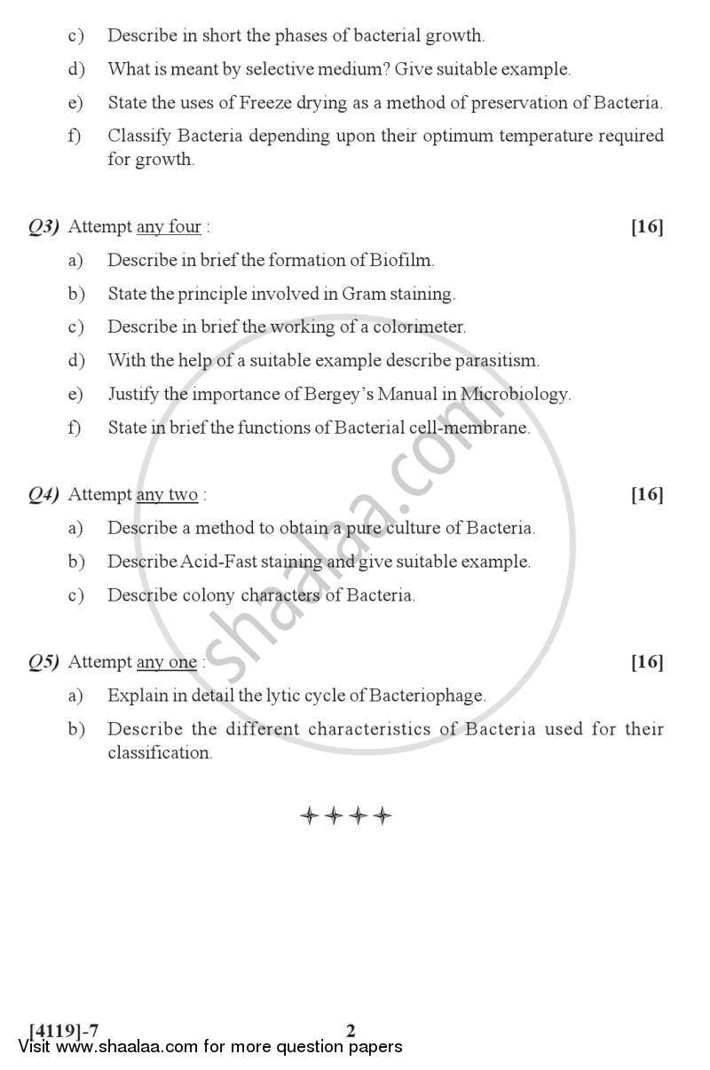 Microbiology 2012-2013 - B.Sc. - Semester 2 (FYBSc) - University of Pune question paper with PDF download