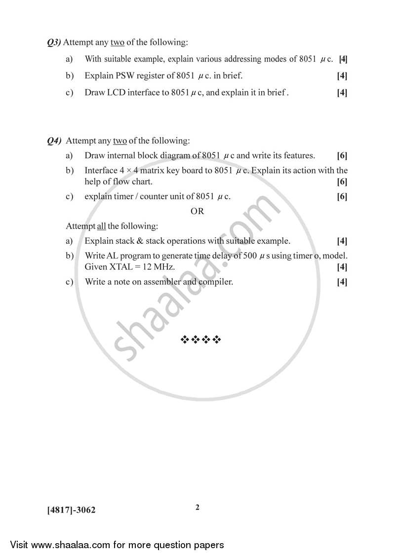 Microcontrollers 2015-2016 - B.Sc. - Semester 5 (TYBSc) - University of Pune question paper with PDF download