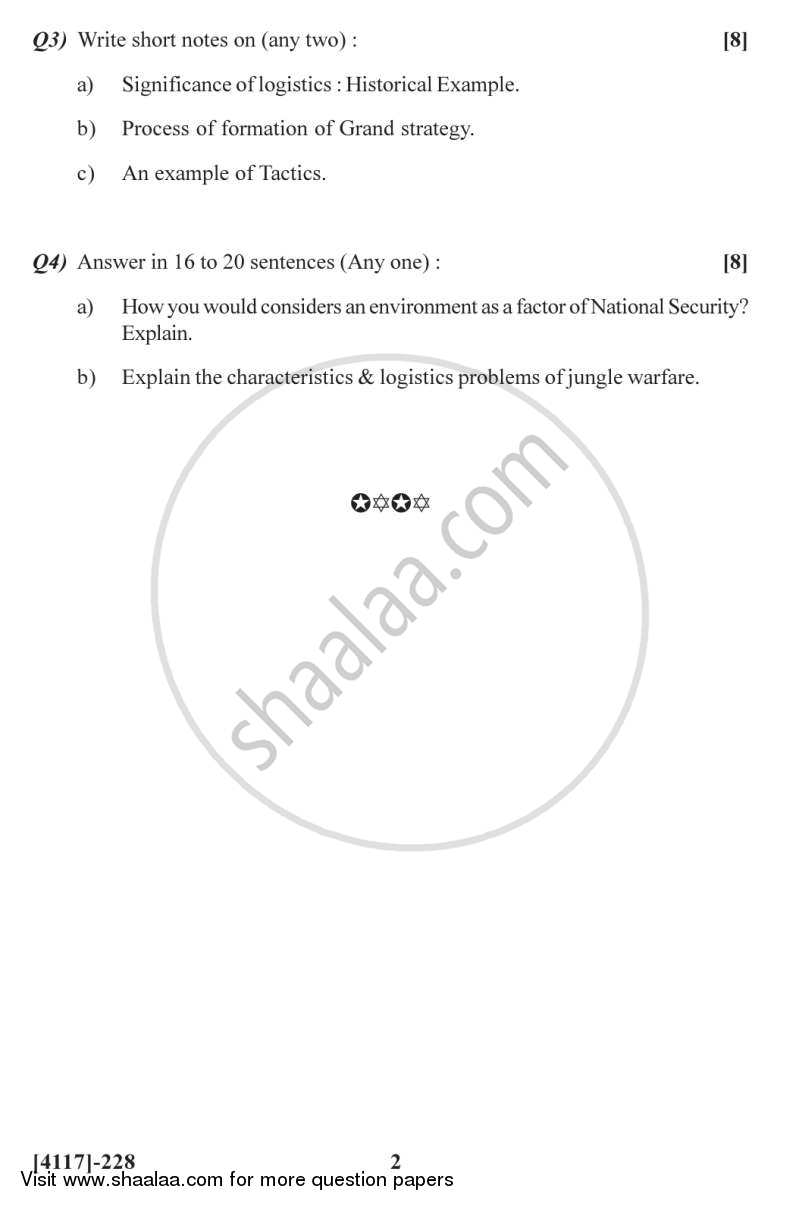 Military Geography 2012-2013 - B.Sc. - Semester 4 (SYBSc) - University of Pune question paper with PDF download