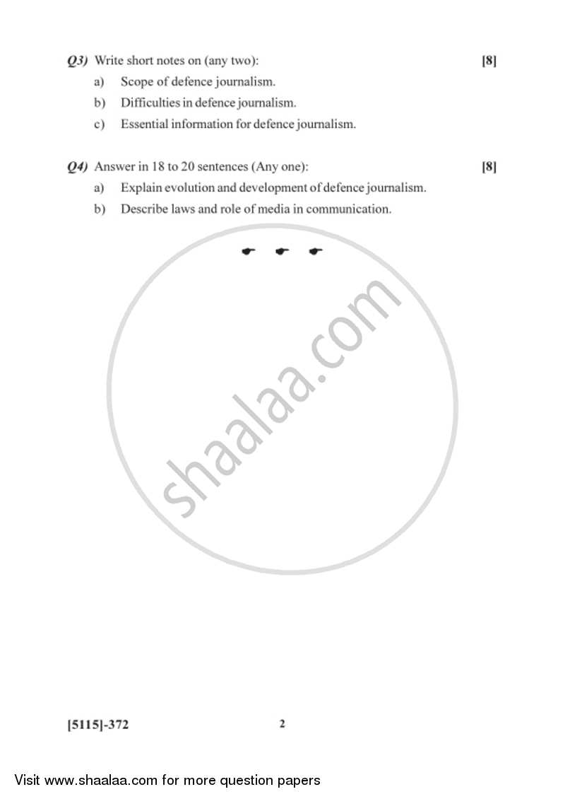 Military and Media 2016-2017 - B.Sc. - Semester 5 (TYBSc) - University of Pune question paper with PDF download