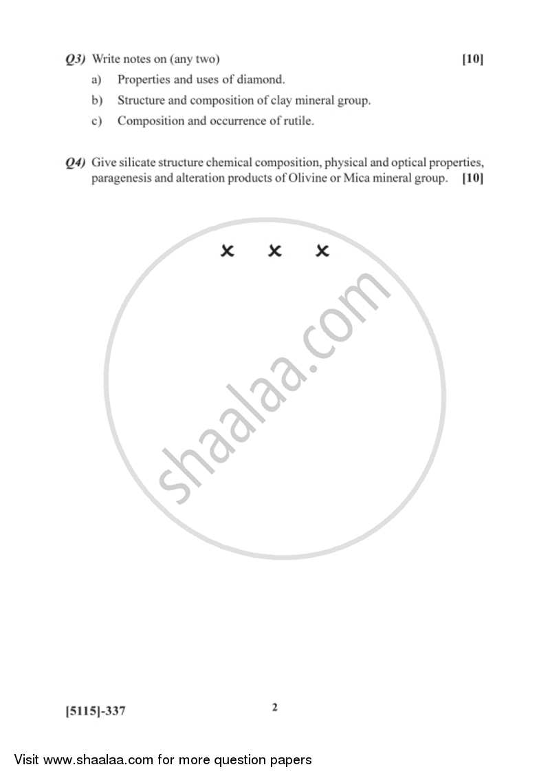 Mineralogy 2016-2017 - B.Sc. - Semester 5 (TYBSc) - University of Pune question paper with PDF download