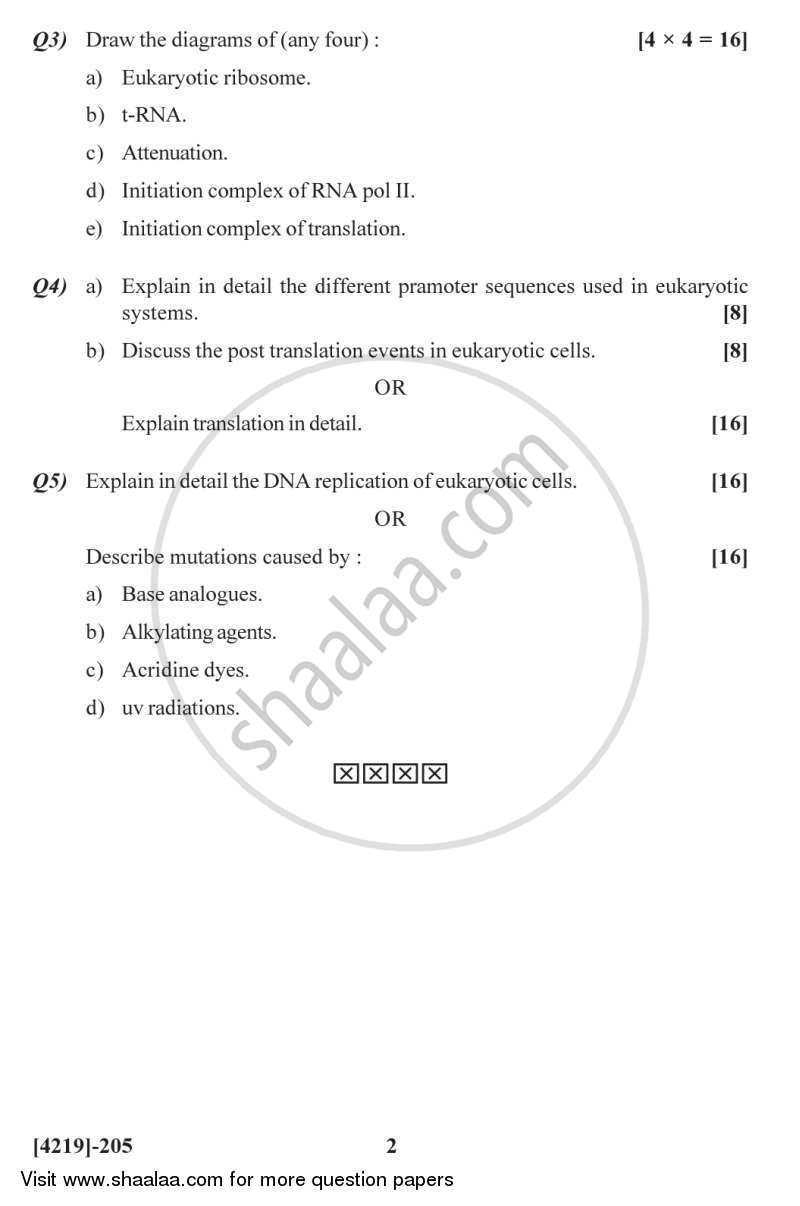 Molecular Biology 2012-2013 - B.Sc. - Semester 4 (SYBSc) - University of Pune question paper with PDF download