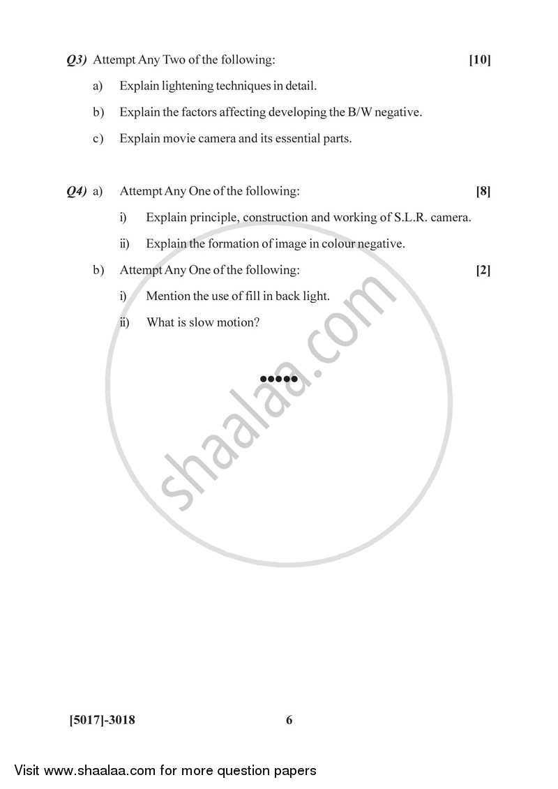 Motion Picture Physics 2016-2017 - B.Sc. - Semester 5 (TYBSc) - University of Pune question paper with PDF download