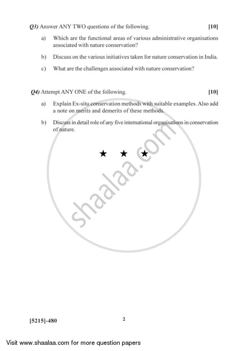 Nature Conservation 2017-2018 - B.Sc. - Semester 6 (TYBSc) - University of Pune question paper with PDF download