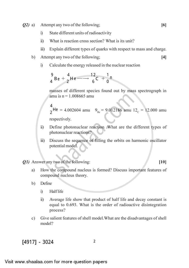 Nuclear Chemistry 2015-2016 - B.Sc. - Semester 5 (TYBSc) - University of Pune question paper with PDF download