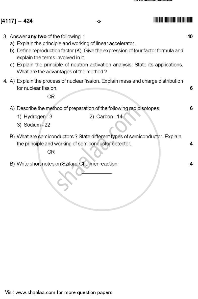Nuclear Chemistry 2012-2013 - B.Sc. - Semester 6 (TYBSc) - University of Pune question paper with PDF download