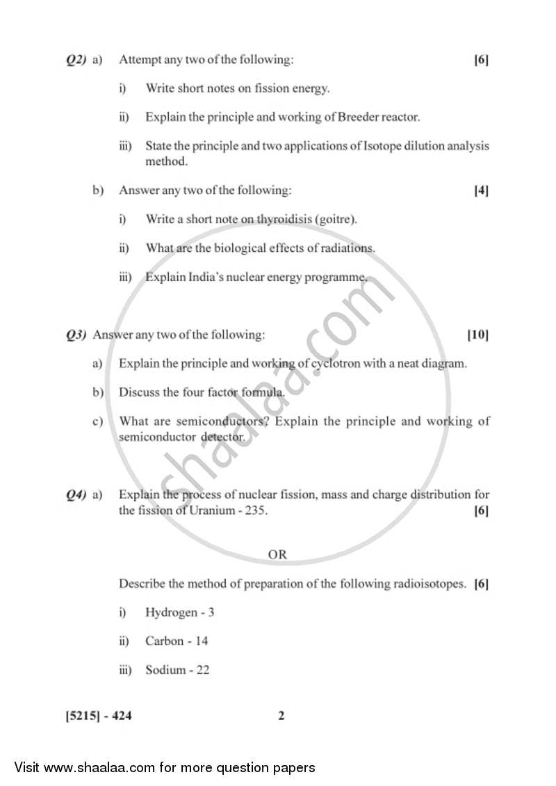 Nuclear Chemistry 2017-2018 - B.Sc. - Semester 6 (TYBSc) - University of Pune question paper with PDF download