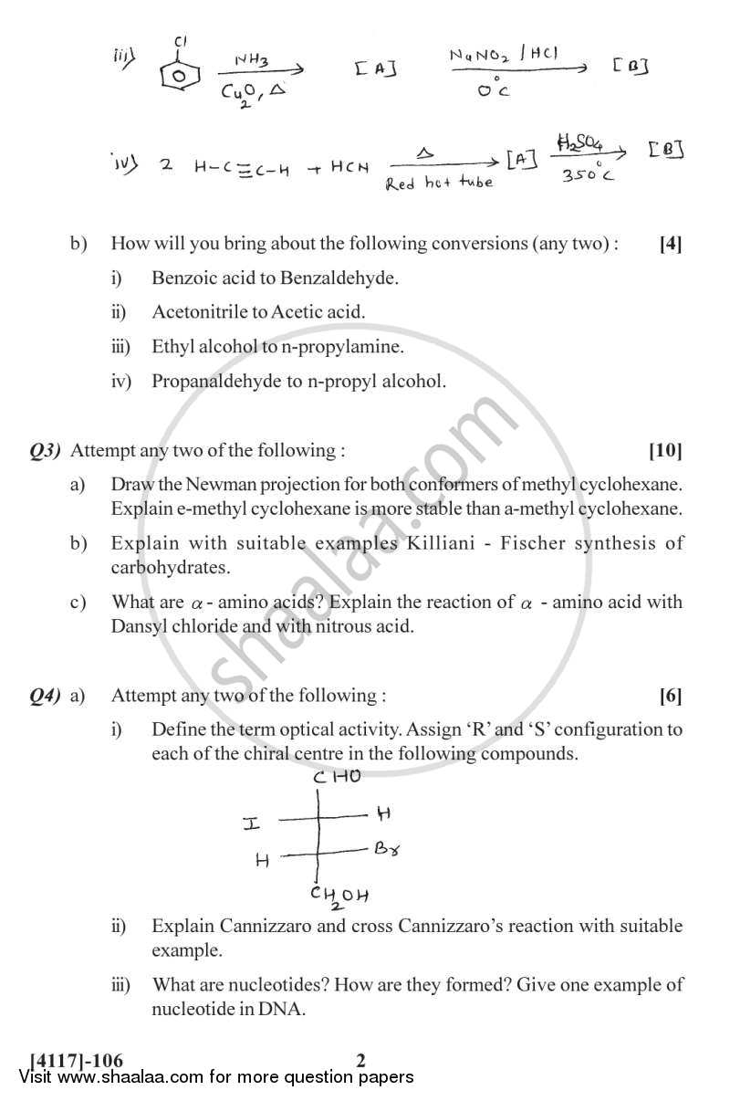 Organic Chemistry 2012-2013 - B.Sc. - Semester 3 (SYBSc) - University of Pune question paper with PDF download
