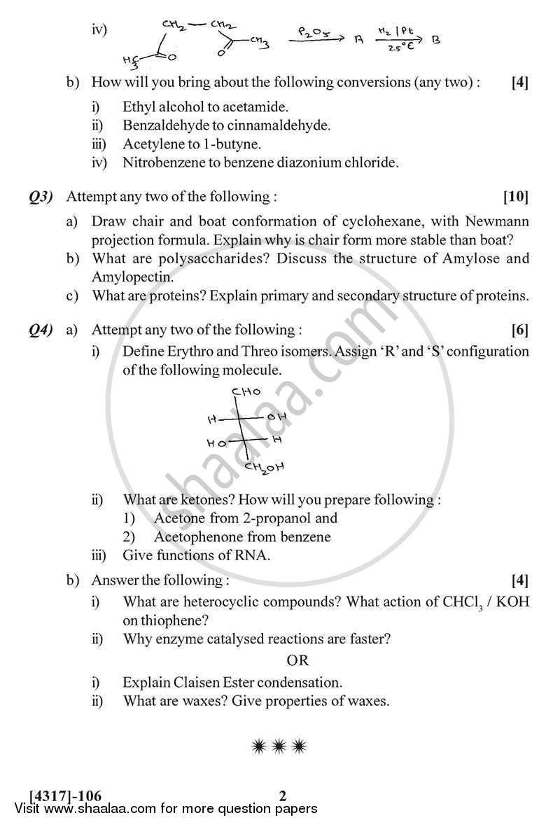 Organic Chemistry 2013-2014 - B.Sc. - Semester 3 (SYBSc) - University of Pune question paper with PDF download