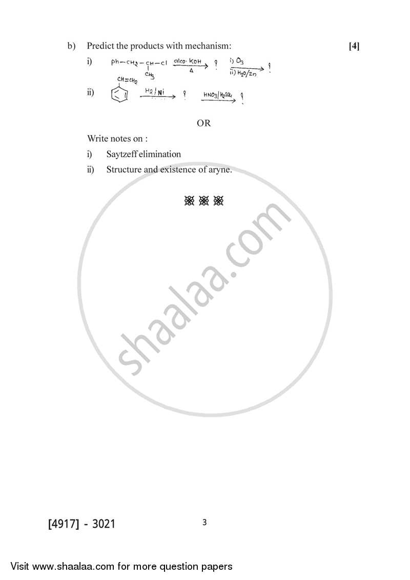Organic Chemistry 2015-2016 - B.Sc. - Semester 5 (TYBSc) - University of Pune question paper with PDF download