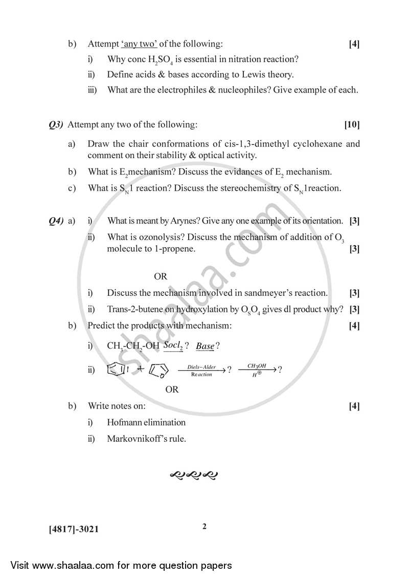 Organic Chemistry 2015-2016 - B.Sc. - Semester 5 (TYBSc) - University of Pune question paper with PDF download