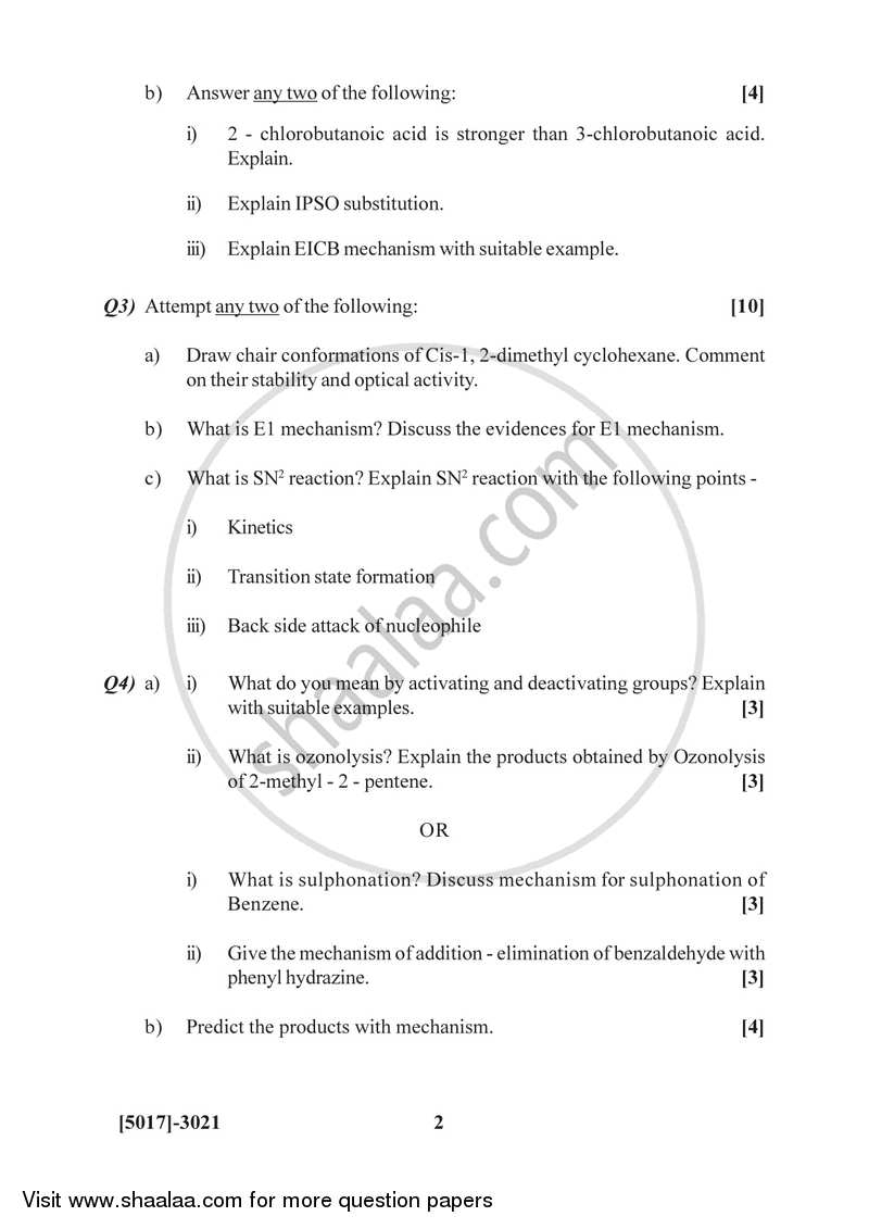 Organic Chemistry 2016-2017 - B.Sc. - Semester 5 (TYBSc) - University of Pune question paper with PDF download
