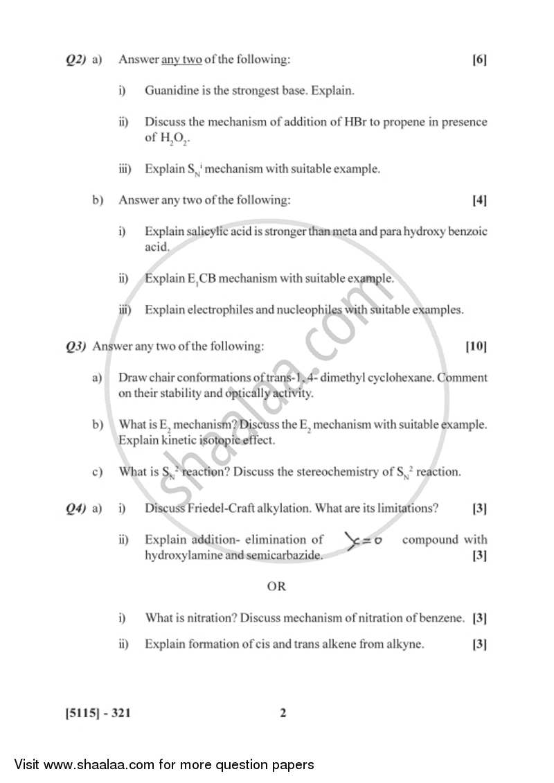 Organic Chemistry 2016-2017 - B.Sc. - Semester 5 (TYBSc) - University of Pune question paper with PDF download