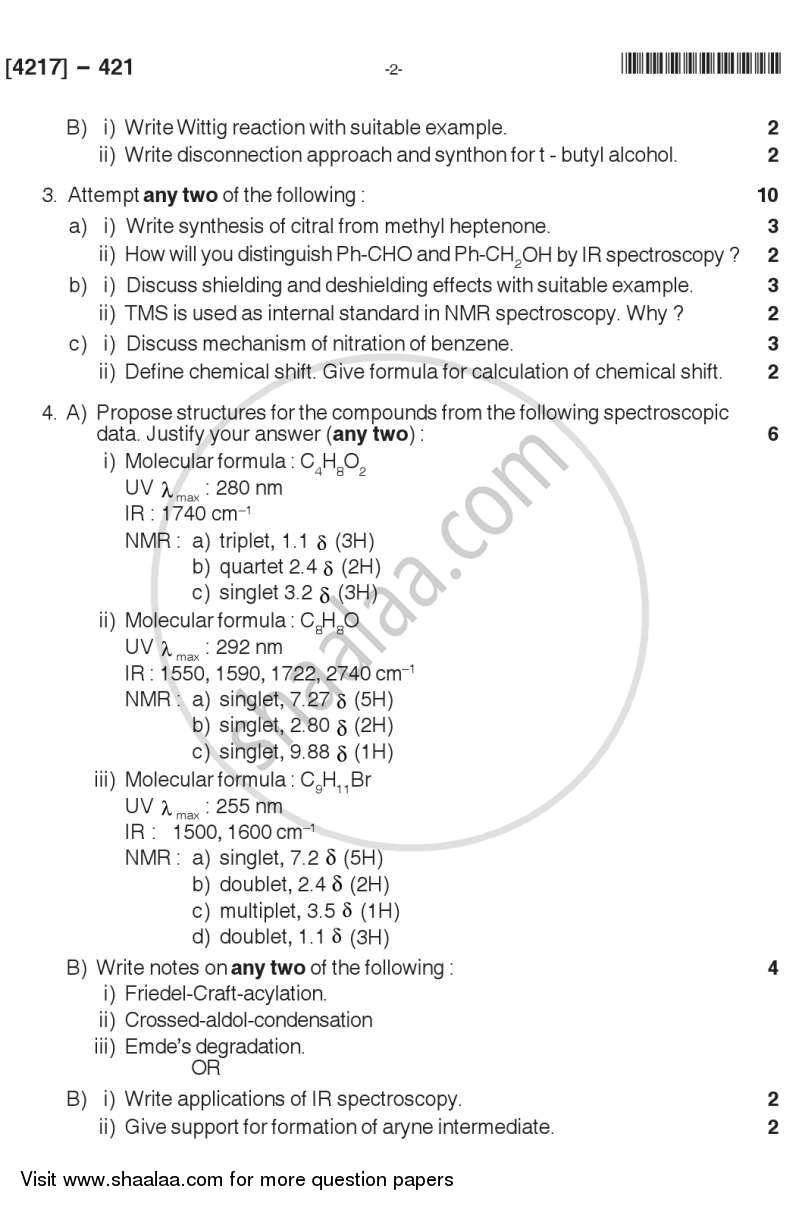 Organic Chemistry 2012-2013 - B.Sc. - Semester 6 (TYBSc) - University of Pune question paper with PDF download