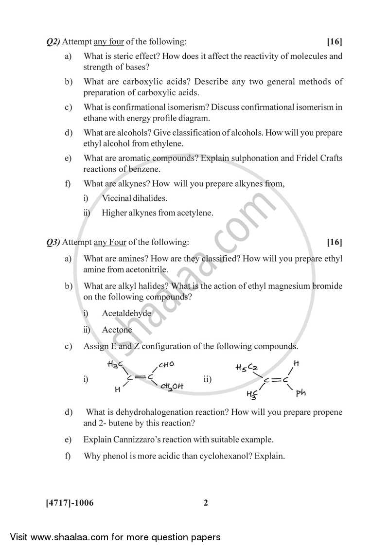 Organic and Inorganic Chemistry 2014-2015 - B.Sc. - Semester 2 (FYBSc) - University of Pune question paper with PDF download