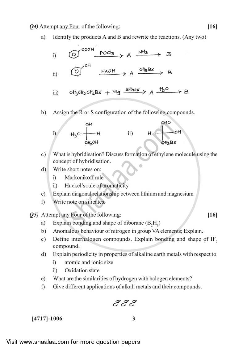 Organic and Inorganic Chemistry 2014-2015 - B.Sc. - Semester 2 (FYBSc) - University of Pune question paper with PDF download