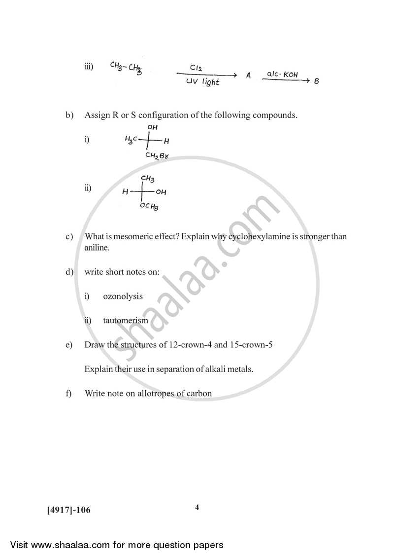 Organic and Inorganic Chemistry 2015-2016 - B.Sc. - Semester 2 (FYBSc) - University of Pune question paper with PDF download