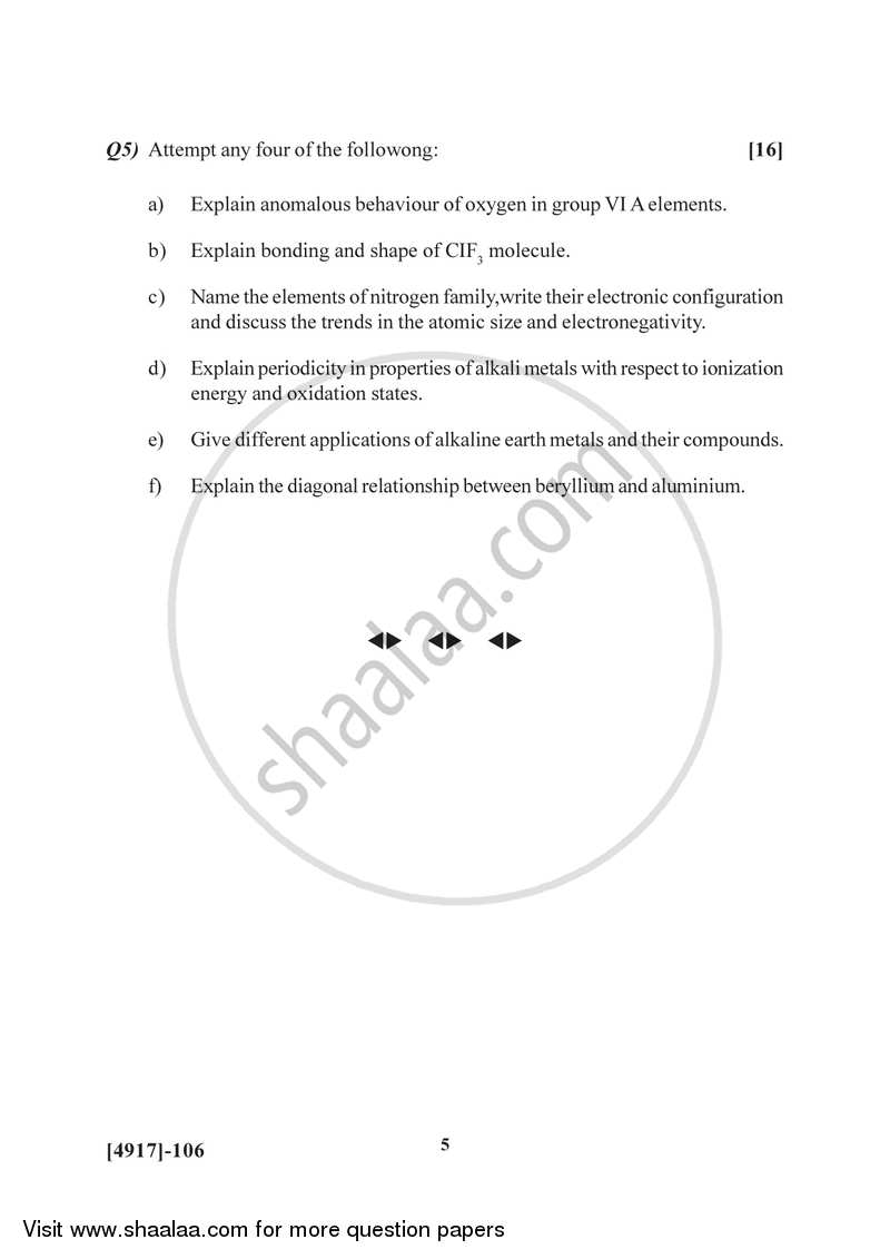 Organic and Inorganic Chemistry 2015-2016 - B.Sc. - Semester 2 (FYBSc) - University of Pune question paper with PDF download