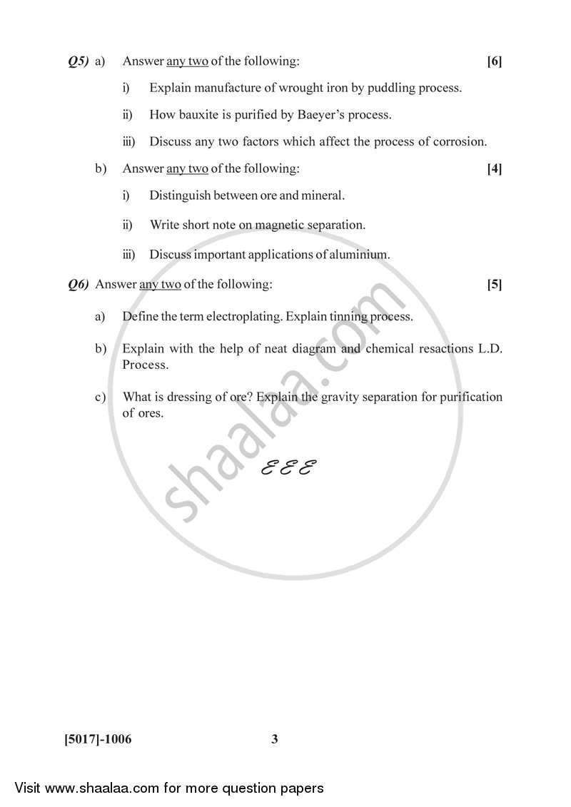 Organic and Inorganic Chemistry 2016-2017 - B.Sc. - Semester 3 (SYBSc) - University of Pune question paper with PDF download