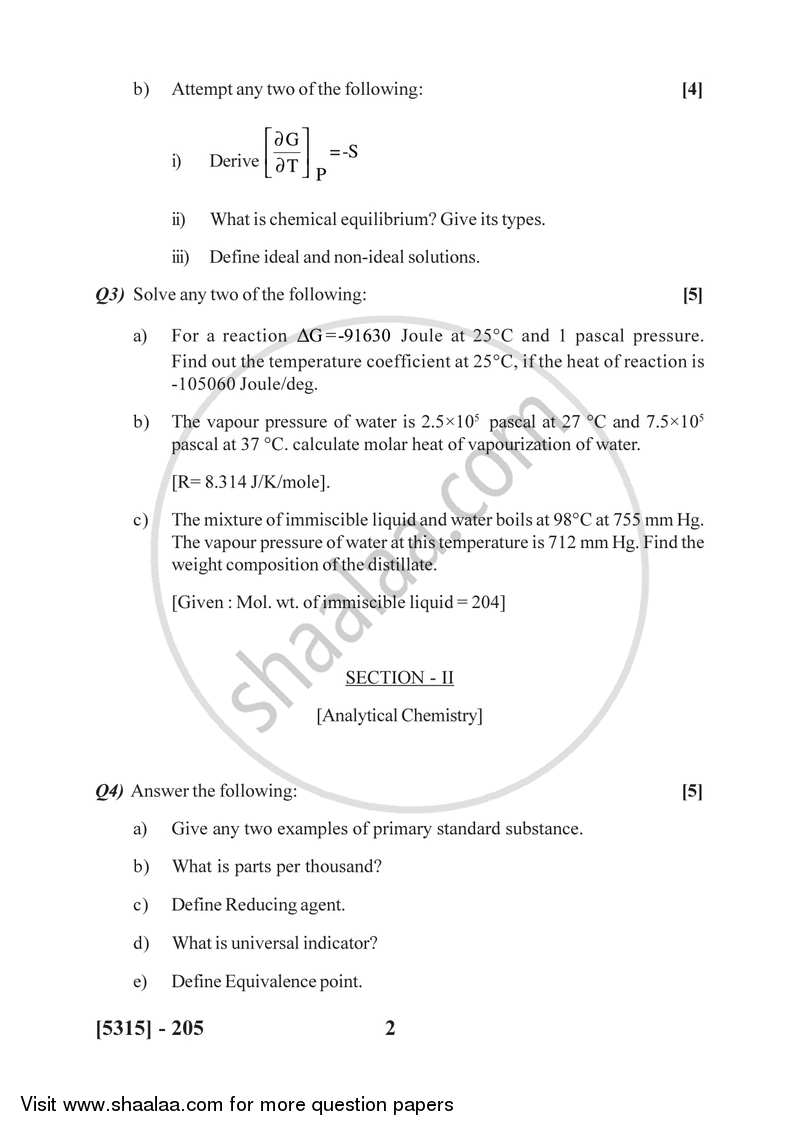 Physical and Analytical Chemistry 2017-2018 - B.Sc. - Semester 3 (SYBSc) - University of Pune question paper with PDF download