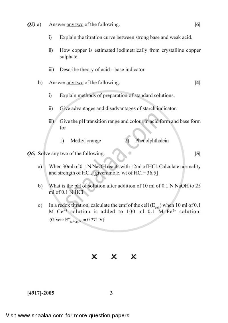 Physical and Analytical Chemistry 2015-2016 - B.Sc. - Semester 4 (SYBSc) - University of Pune question paper with PDF download
