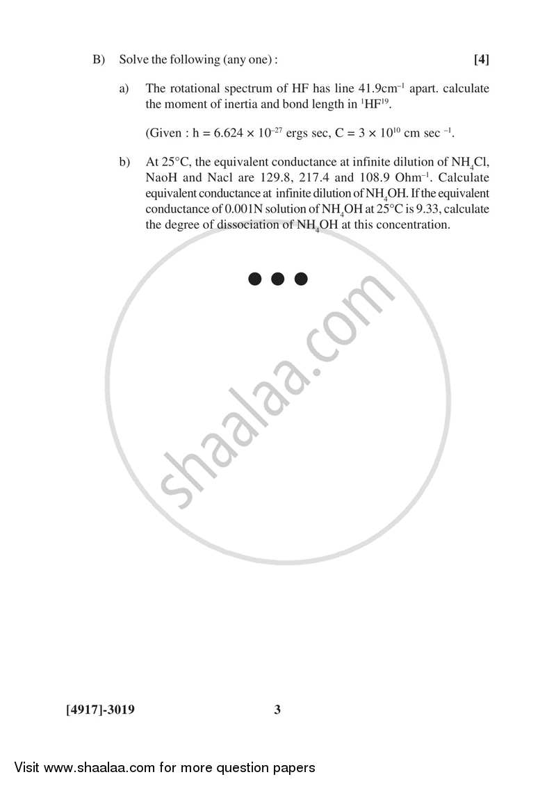 Physical Chemistry 2015-2016 - B.Sc. - Semester 5 (TYBSc) - University of Pune question paper with PDF download