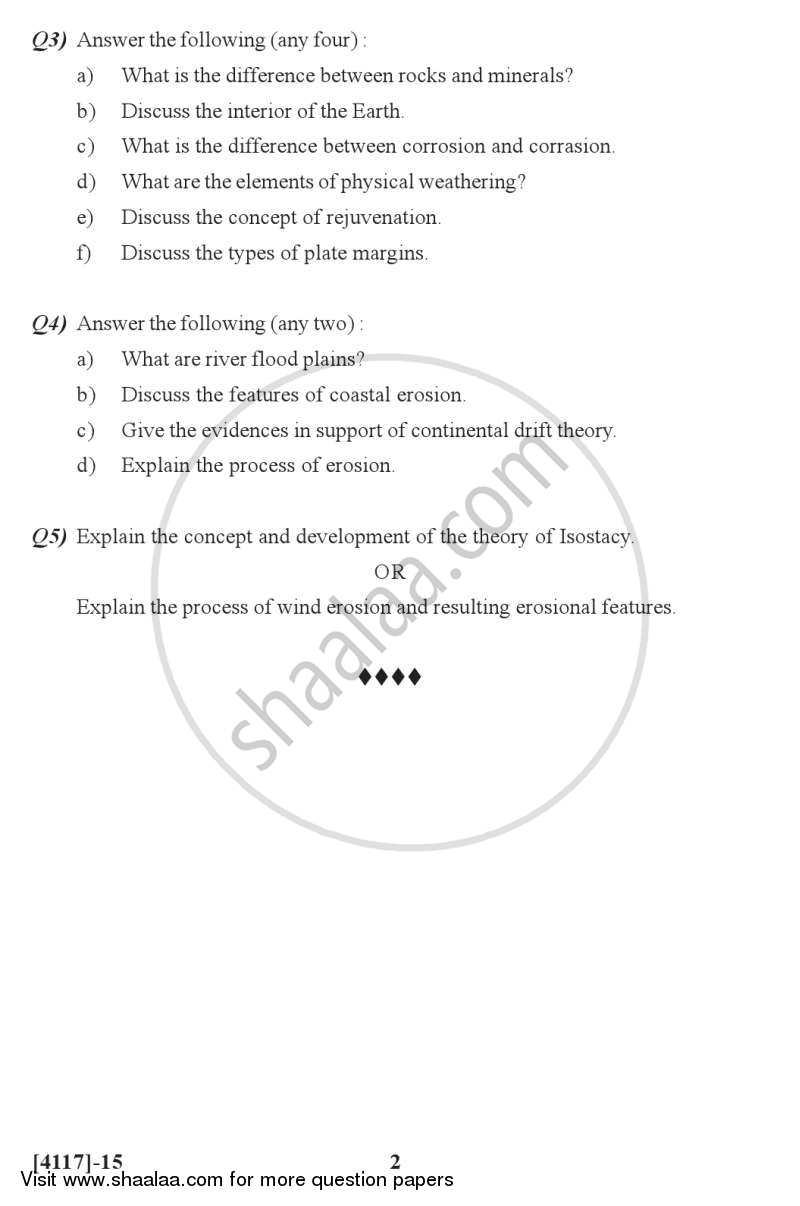 Physical Geography 2012-2013 - B.Sc. - Semester 2 (FYBSc) - University of Pune question paper with PDF download