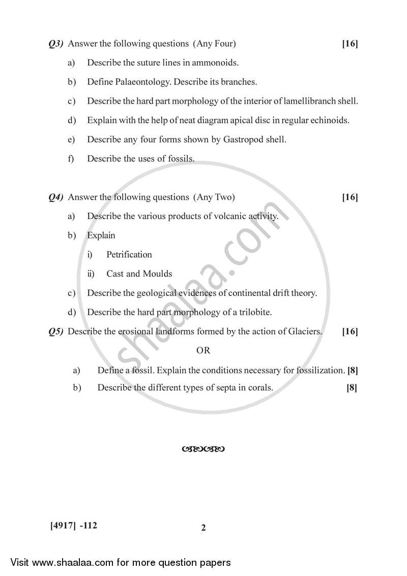 Physical Geology and Palaeontology 2015-2016 - B.Sc. - Semester 2 (FYBSc) - University of Pune question paper with PDF download