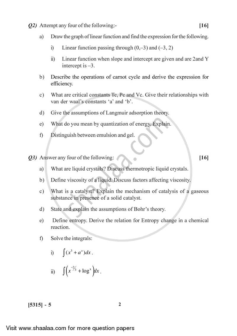 Physical and Inorganic Chemistry 2017-2018 - B.Sc. - Semester 2 (FYBSc) - University of Pune question paper with PDF download