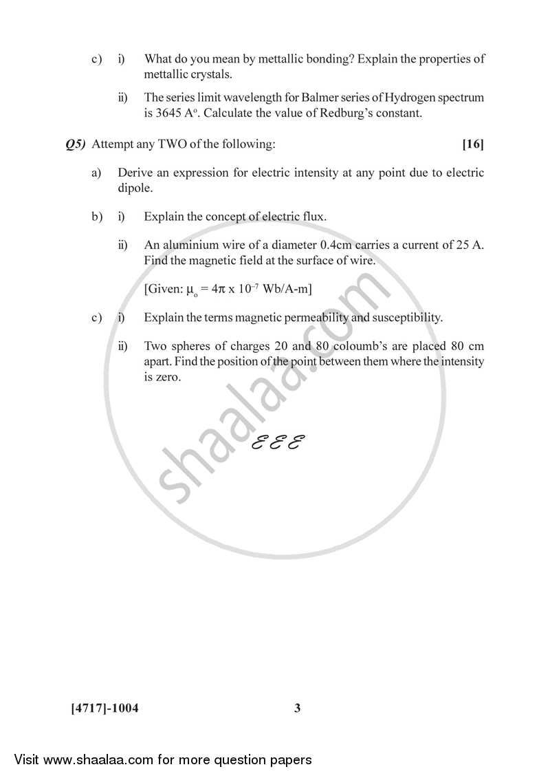 Physics Principles and Applications and Electromagnetics 2014-2015 - B.Sc. - Semester 2 (FYBSc) - University of Pune question paper with PDF download