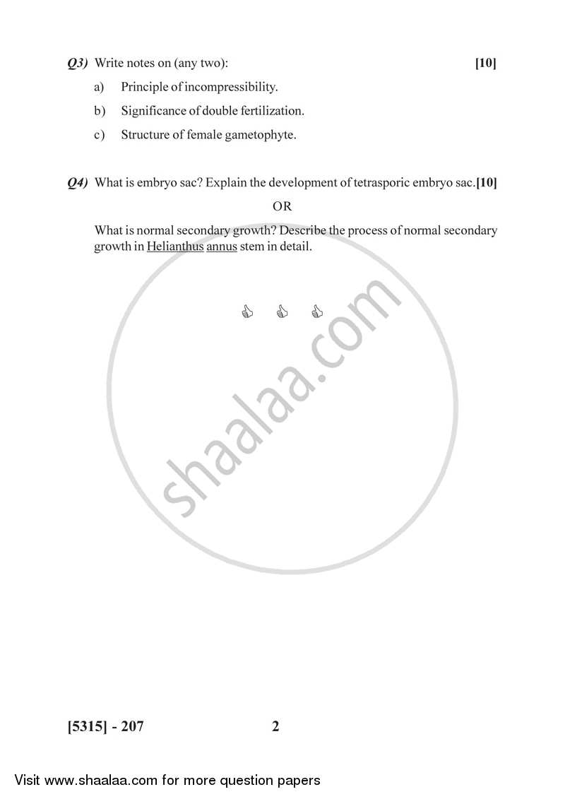Plant Anatomy and Embryology 2017-2018 - B.Sc. - Semester 4 (SYBSc) - University of Pune question paper with PDF download