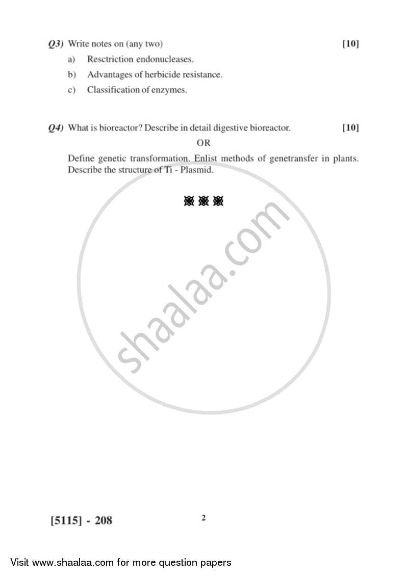 Plant Biotechnology 2016-2017 - B.Sc. - Semester 4 (SYBSc) - University of Pune question paper with PDF download