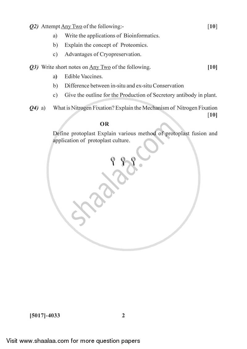 Plant Biotechnology 2016-2017 - B.Sc. - Semester 6 (TYBSc) - University of Pune question paper with PDF download