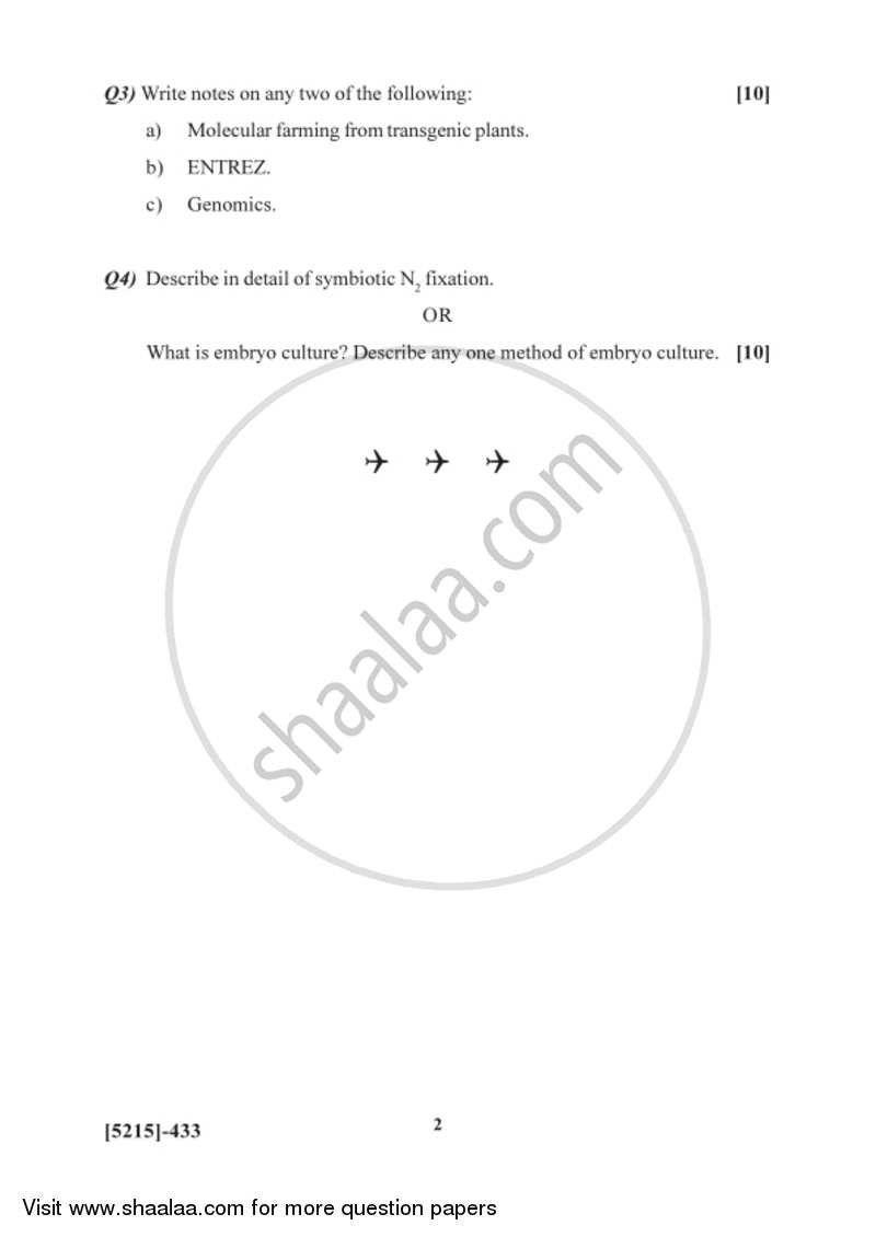 Plant Biotechnology 2017-2018 - B.Sc. - Semester 6 (TYBSc) - University of Pune question paper with PDF download