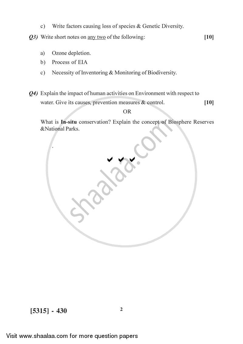 Plant Ecology and Biodiversity 2017-2018 - B.Sc. - Semester 6 (TYBSc) - University of Pune question paper with PDF download