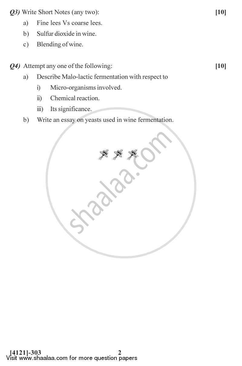 Pre and Post-fermentation Processing in Winery 2012-2013 - B.Sc. - Semester 5 (TYBSc) - University of Pune question paper with PDF download