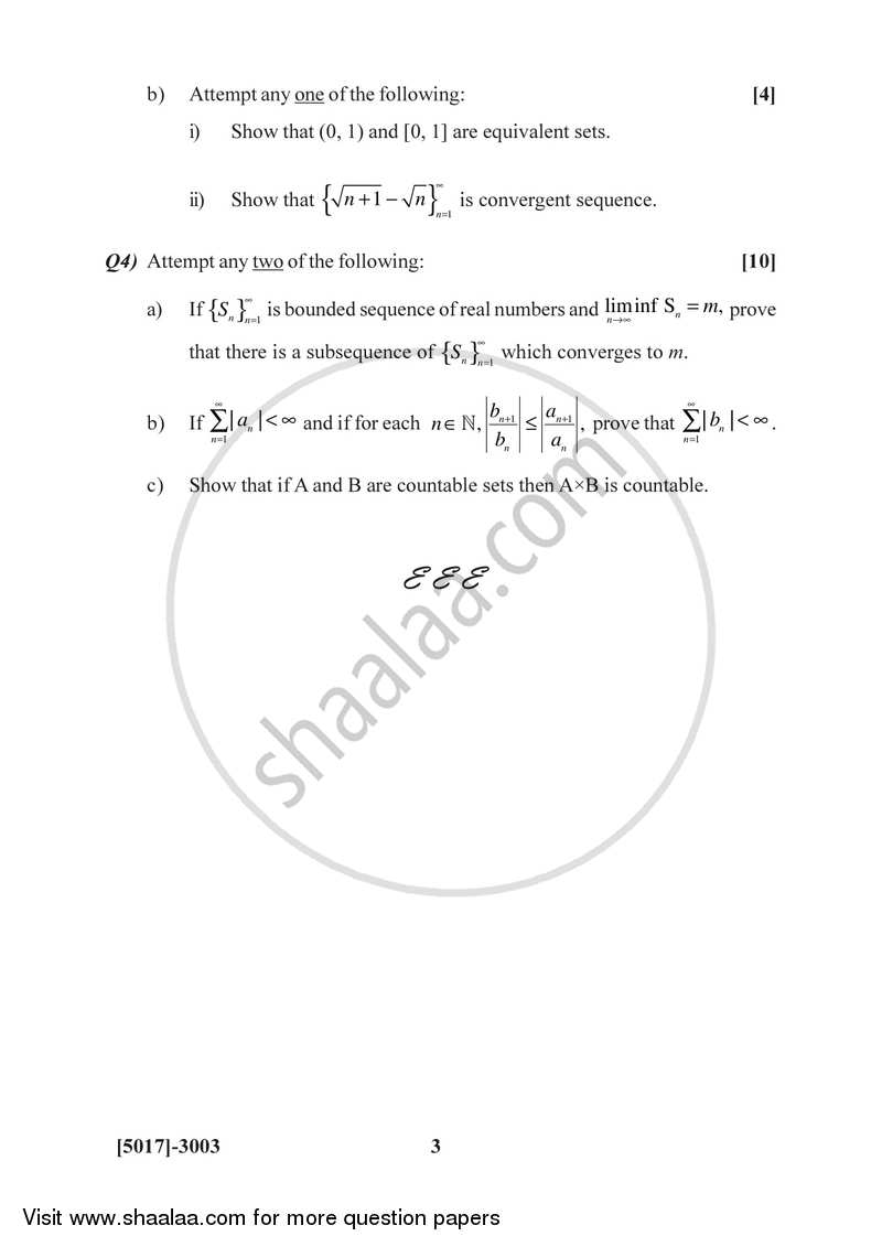 Problem Set 1 2016-2017 - B.Sc. - Semester 5 (TYBSc) - University of Pune question paper with PDF download