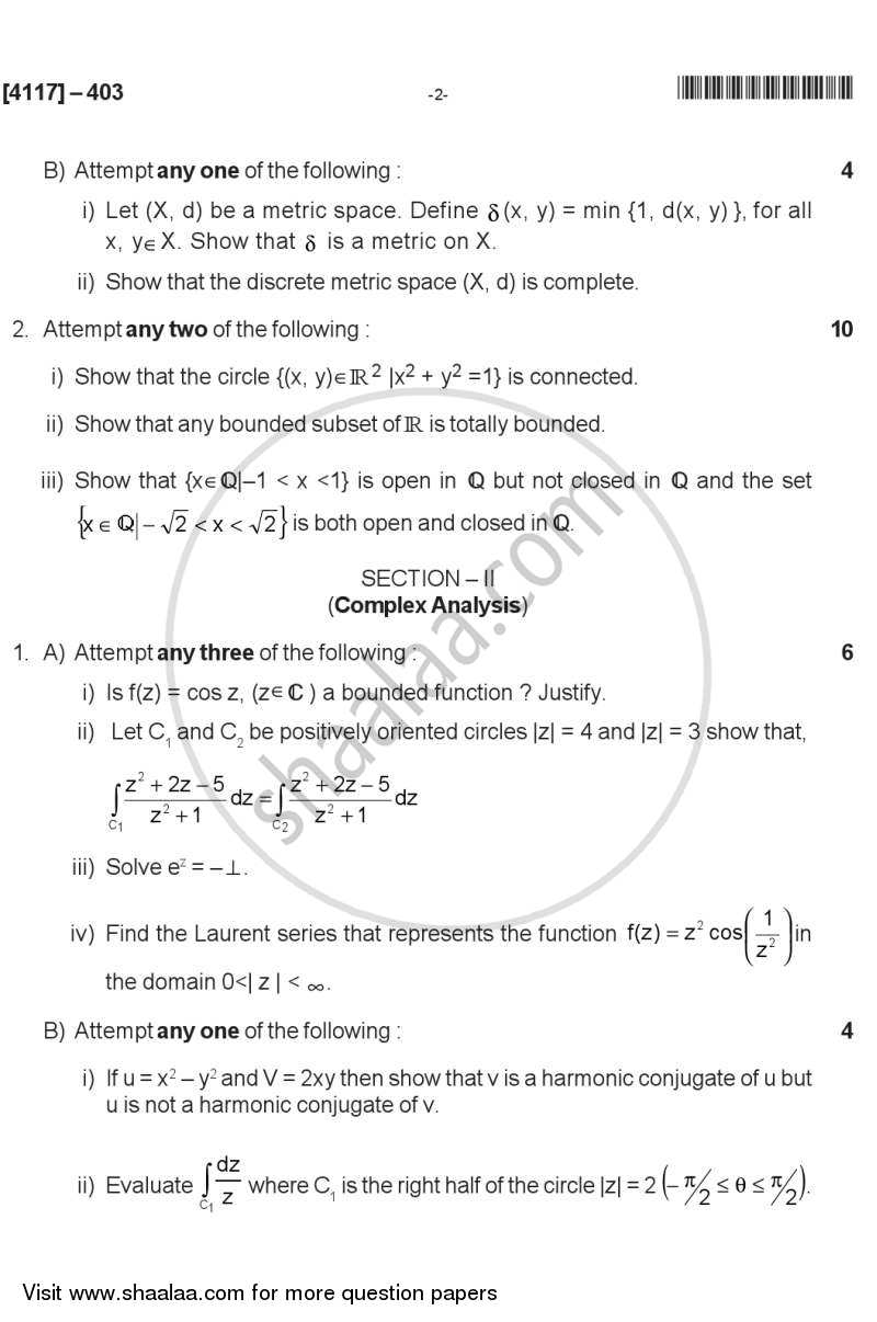 Problem Set 3 2012-2013 - B.Sc. - Semester 6 (TYBSc) - University of Pune question paper with PDF download