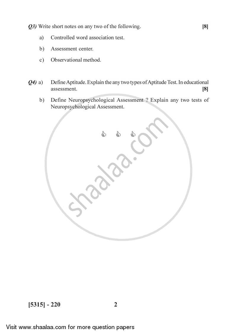 Psychological Testing and Assessment 2017-2018 - B.Sc. - Semester 4 (SYBSc) - University of Pune question paper with PDF download