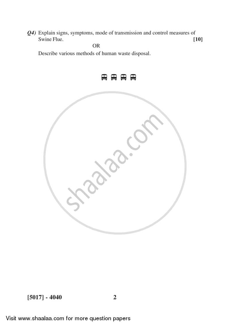 Public Health and Hygiene 2016-2017 - B.Sc. - Semester 6 (TYBSc) - University of Pune question paper with PDF download