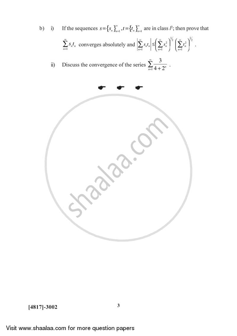 Real Analysis 1 2015-2016 - B.Sc. - Semester 5 (TYBSc) - University of Pune question paper with PDF download