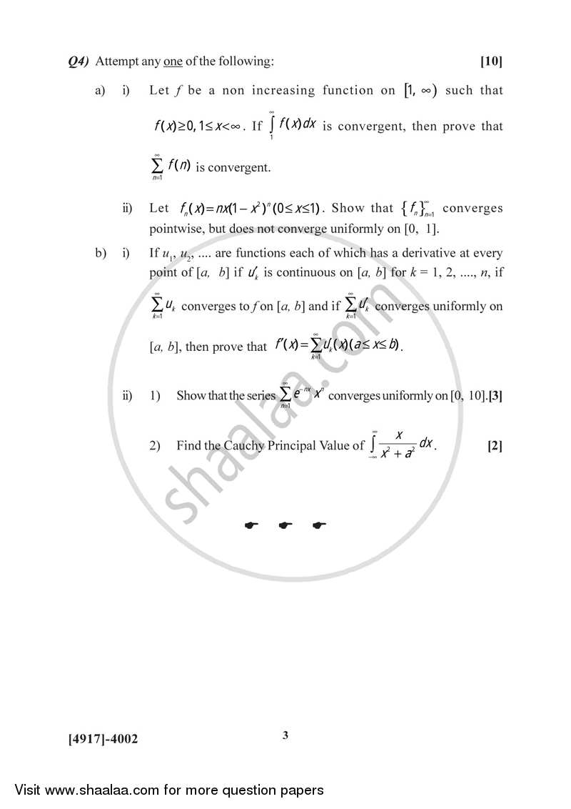 Real Analysis 2 2015-2016 - B.Sc. - Semester 6 (TYBSc) - University of Pune question paper with PDF download
