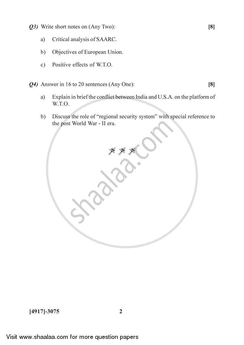 Regional Security System 2015-2016 - B.Sc. - Semester 5 (TYBSc) - University of Pune question paper with PDF download
